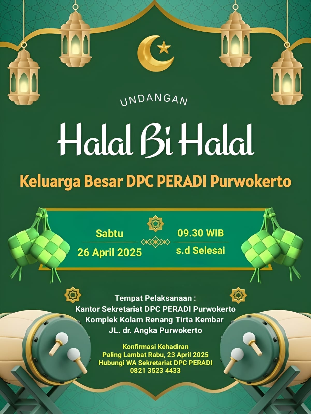 Undangan Halal Bihalal DPC PERADI Purwokerto